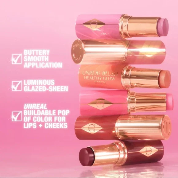 Charlotte Tilbury ‘Rosy Glow’ Unreal Lip + Cheek Glow Blush Stick - Picture 8 of 12